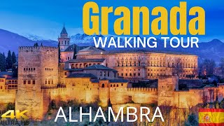 Granada - spain [4k] Virtual Walking tour Alhambra