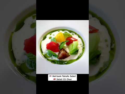 Fine Dining Heirloom Tomato Salad w/ Mozzarella & Basil - Salad Cà Chua, Phô Mai và Quế Tây #shorts