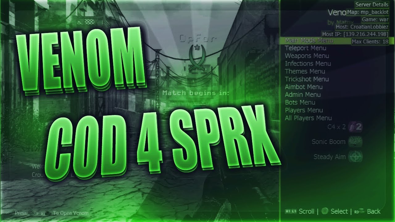[PS3] Venom Call of Duty 4 SPRX Mod Menu [1.40]