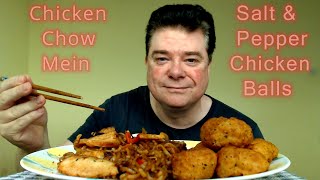 ASMR - Eating Chicken Chow Mein With Salt & Pepper Chicken Balls For Lunch (Roger Waters Ramble)