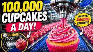 How 100,000 Cupcakes Are Made Every Day in a Factory 🧁 | Satisfying Process
