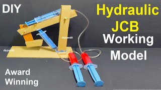 hydraulic jcb working model science project for exhibition in simple and easy steps | DIY pandit