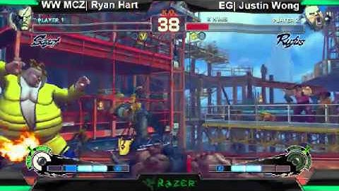 SS2K12 AE2012: Ryan Hart (Sagat) vs Justin Wong (Rufus) - Day 1 (Winners Pool Match)