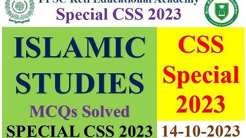 Special CSS 2023 Islamic Studies Solved MCQs | CSS Islamiat Past Papers MCQs Solved