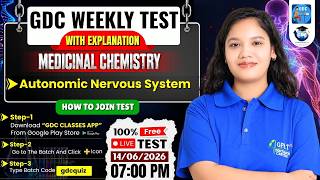 GDC Weekly Test 2026 | Drugs acting on ANS- Medicinal Chemistry | Detailed Explanation |FREE Test