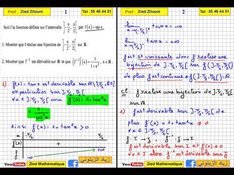 05- Exercice Dérivabilité Fonction Réciproque Bac Math / Science /Technique