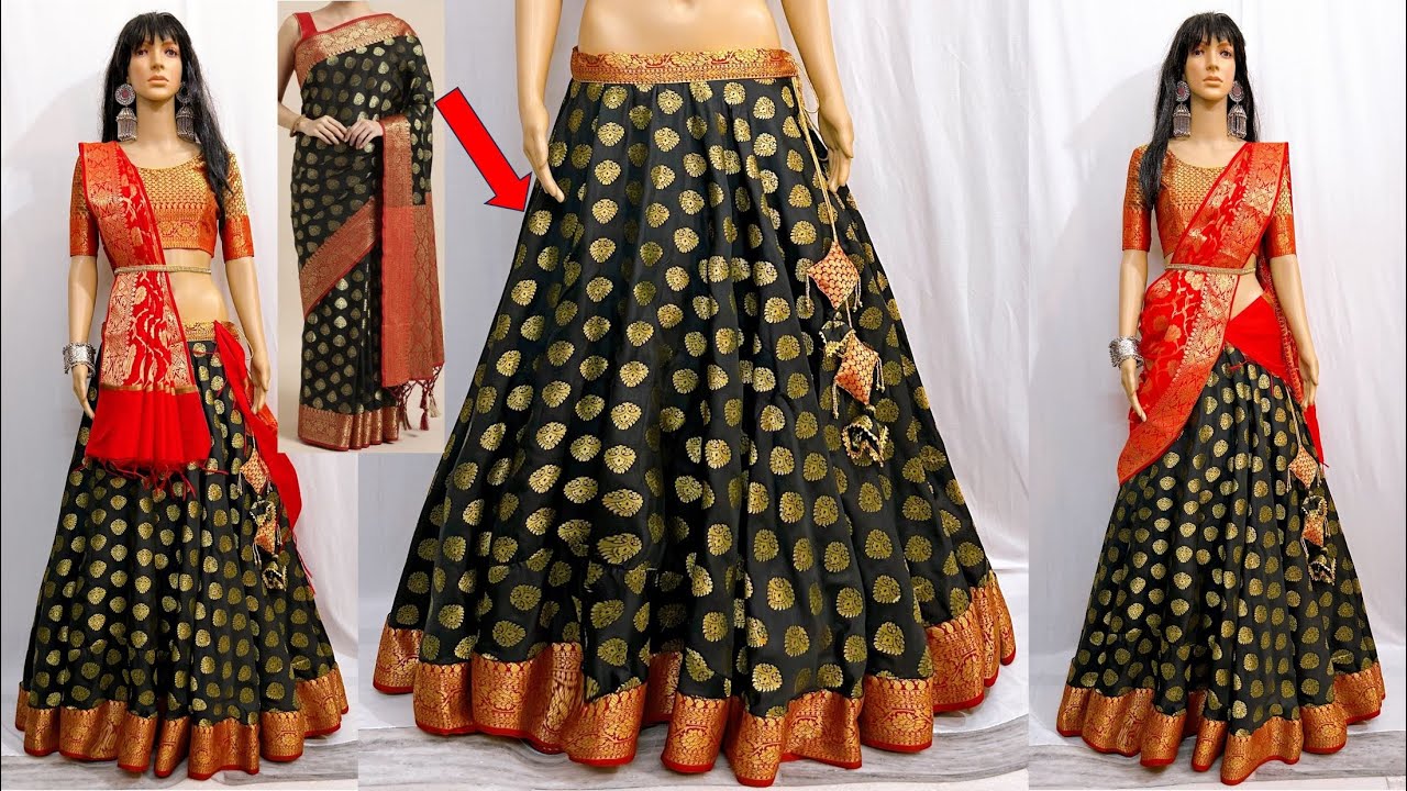 Double Petticoat के साथ लेहेंगा साड़ी कैसे पहने | How to Drape Saree like a  Lehenga - YouTube