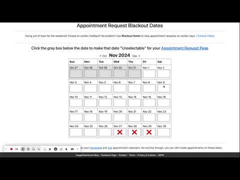 Appointment Request Blackout Dates
