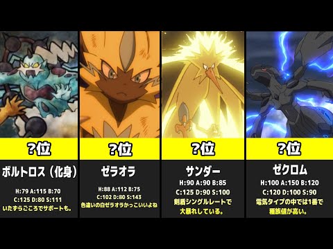 歴史 痺れる 電気タイプ ポケモン最強ランキング ゆっくり実況 ポケモン解説 Youtube