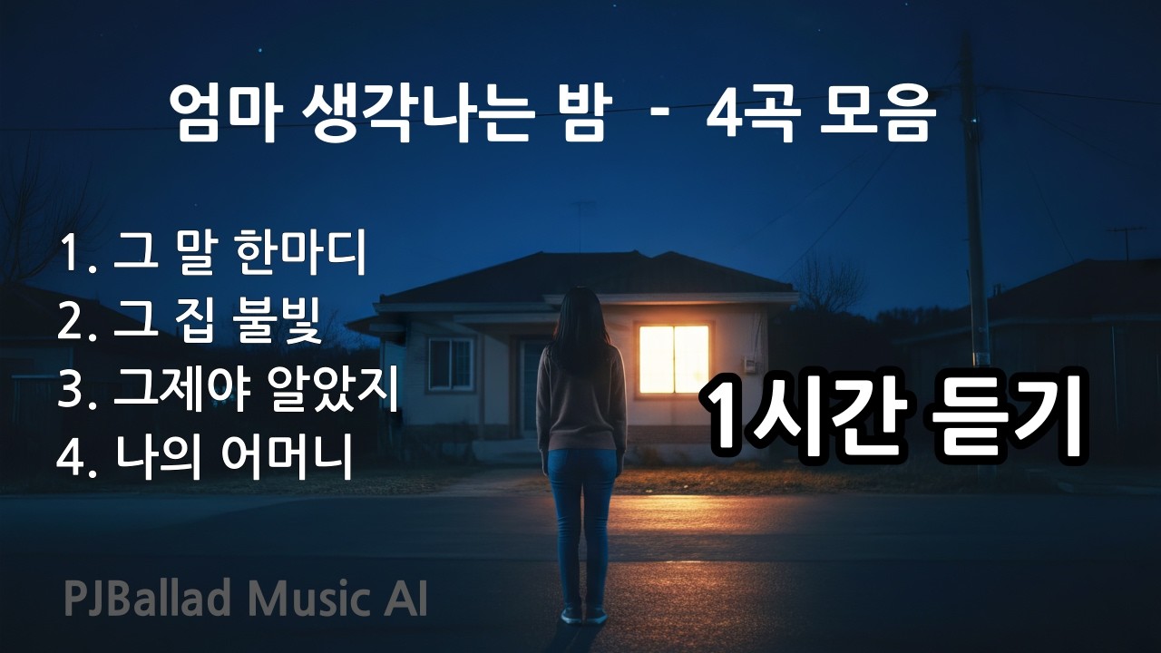 엄마 생각 나는 밤 1시간 듣기 #감성발라드 #혼자듣는노래 #palylist