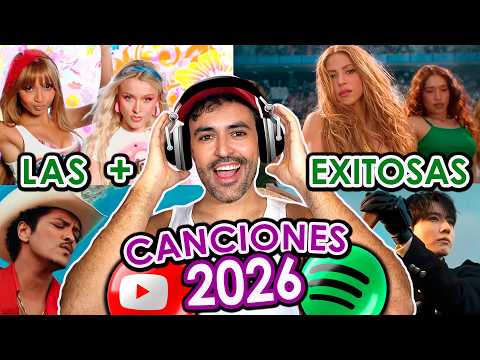 Las 15 CANCIONES MAS ESCUCHADAS del 2026 en SPOTIFY y YOUTUBE | Éxitos del año | Serch Wow Qué Pasa