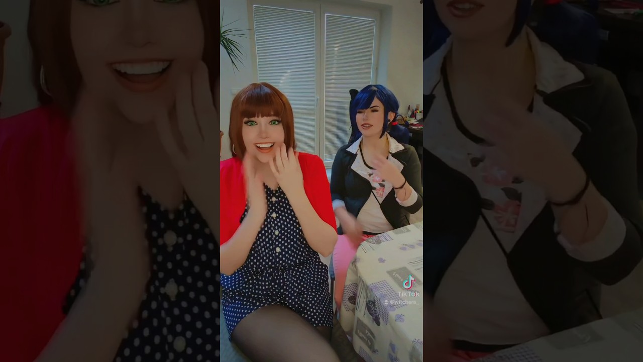 Bloopers ✨ | Lila Rossi & Marinette Dupain-Cheng @nikkihatsunecosplay#cosplay #miraculous #shorts
