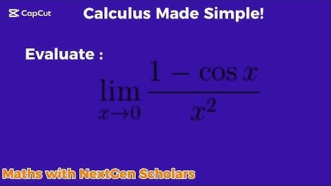 The Famous Trig Limit Everyone Forgets! | (1 − cos x) / x² as x → 0 Explained