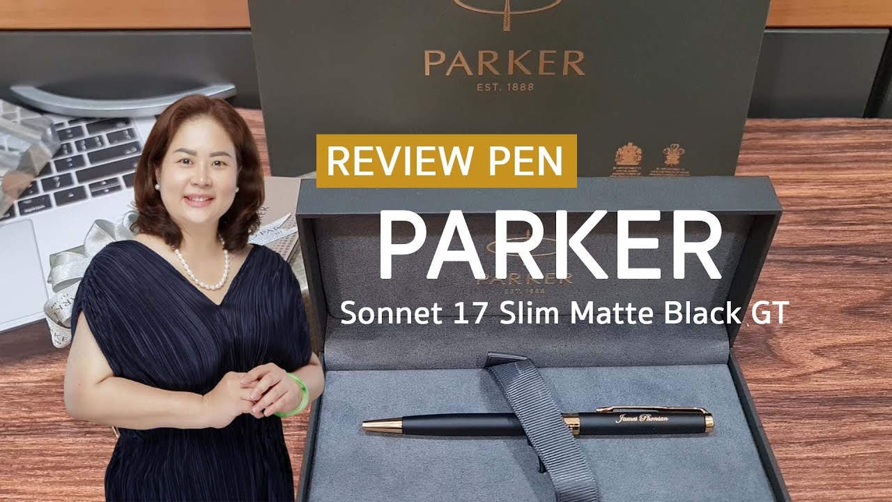 Parker Sonnet 17 Slim Matte Black GT Ballpoint Pen