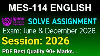 MES 114 Solved Assignment 2026-27 English, MES 114 Solved Assignment 2026, MES-114 Assignment