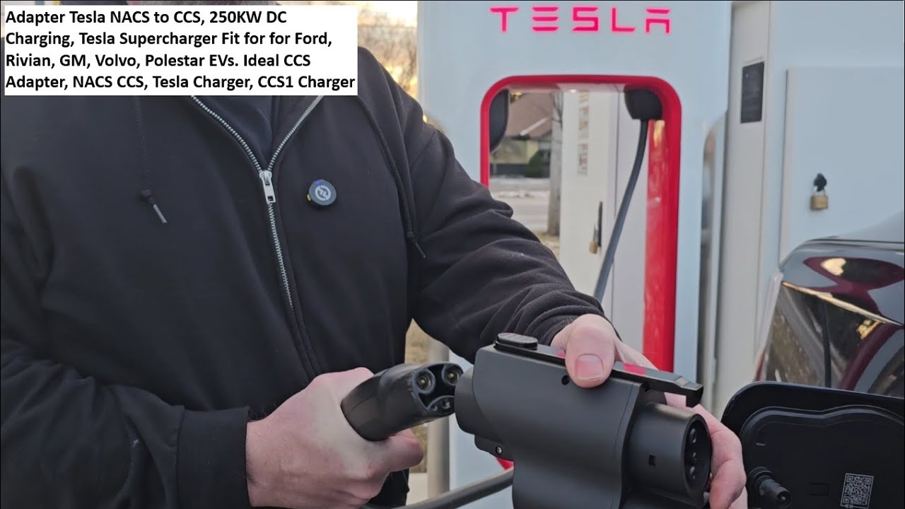 Adapter Tesla NACS to CCS, 250KW DC Charging, Tesla Supercharger Fit for for Ford, Rivian, GM, Volvo