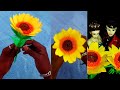 Beautiful sunflower making with paper | paper craft | Diy home decor