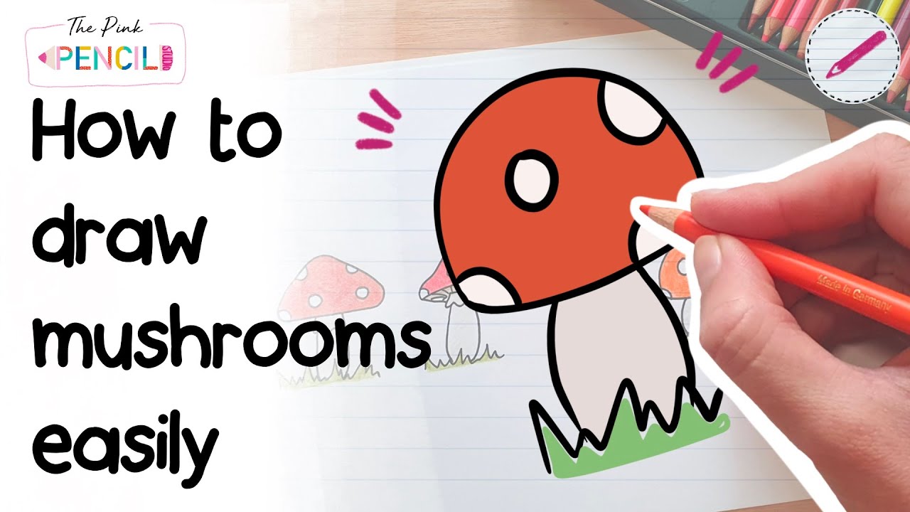 How to draw mushrooms - easy drawing tutorial - YouTube