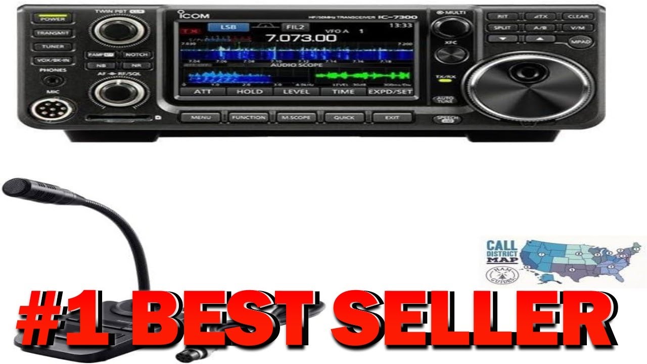 Icom IC 7300 100W HF 50MHz SDR Amateur Radio Transceiver Bundle (3 Items) - B0DK9R2NHD