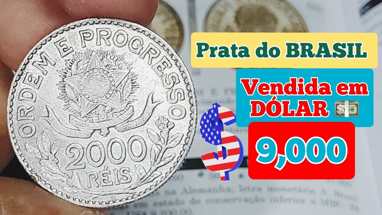 MOEDA 2000 RÉIS ANO 1913 PRATA RARA QUE JA VALE  R$ 57 MIL REAIS,VALORES ATUALIZADOS DE CATÁLOGO