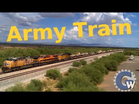 Cool Army Train in Arizona - from Drone Video