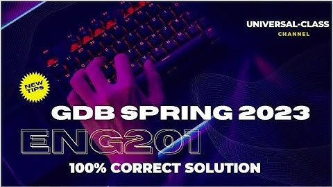 ENG201 GDB Solution Spring 2023