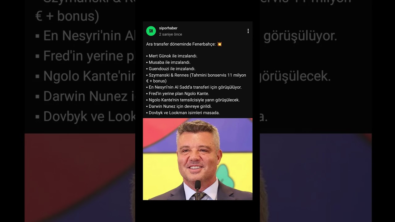 Ara transfer döneminde Fenerbahçe: 💥