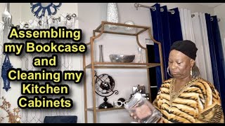 Assembling my bookcase || Cleaning my kitchen cabinets before painting #bookcase #kitchencabinets
