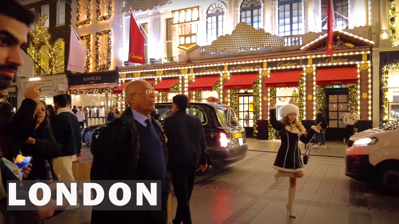 London MAYFAIR Christmas Lights 2023 Central London Night Walk [4K