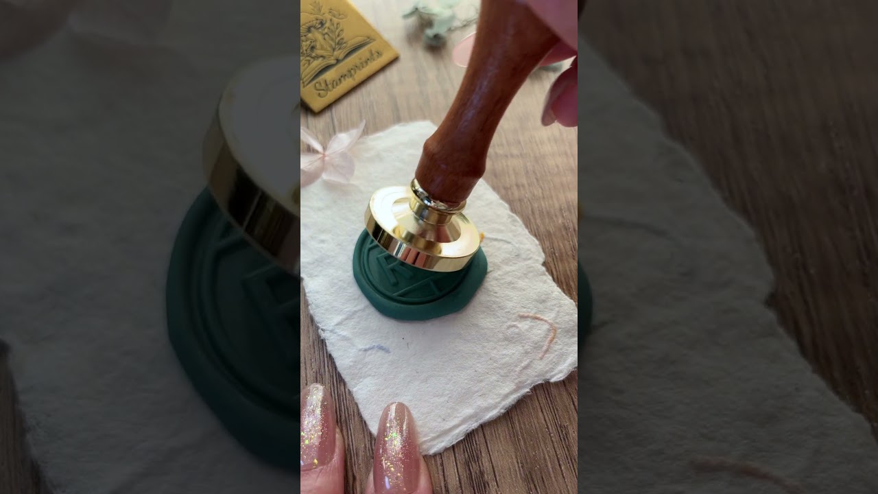 Custom Monogram Wax Seal: R&A in Deep Teal. 