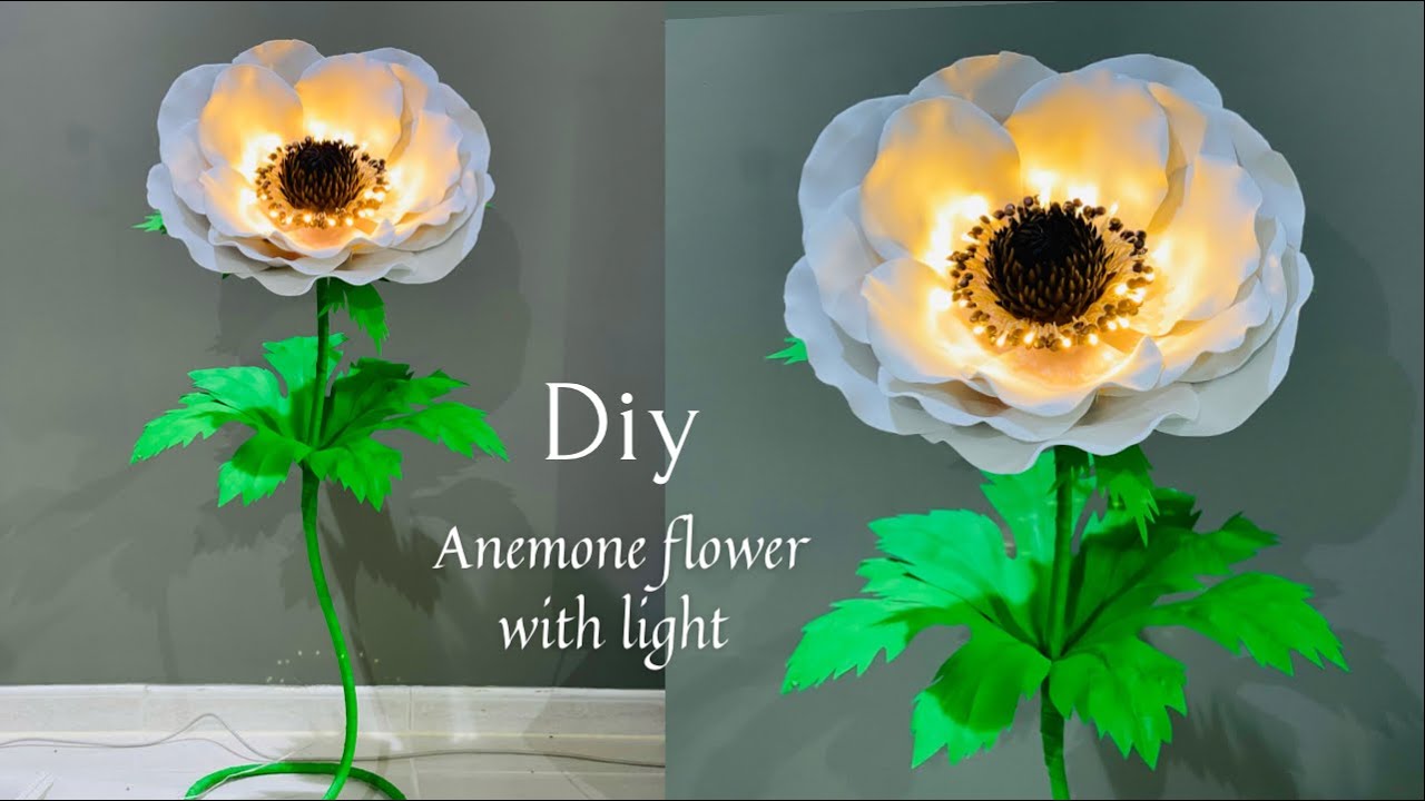 DIY anemone flower with light || Flower art || Flower craft || DIY ||
