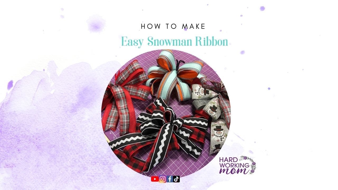 How to make an easy snowman ribbon - YouTube