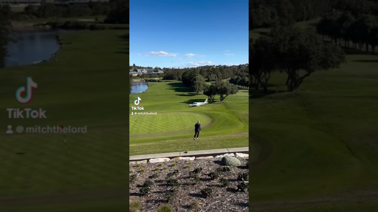 Plane crashes on golf course!! 