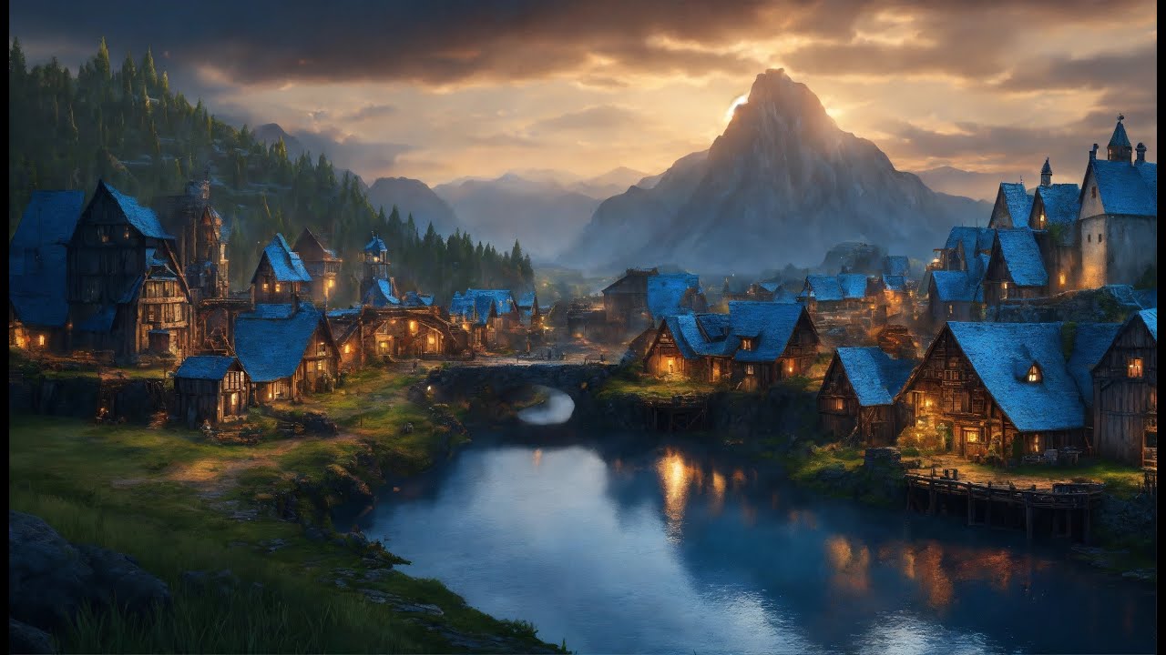 Средневековая деревня | Ролевая среда | Релаксация и глубокий сон под звуки дождя и спокойную музыку