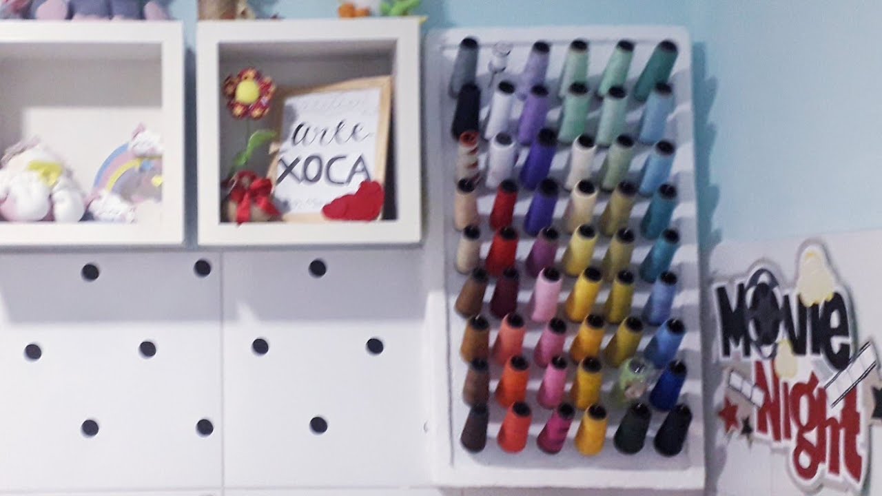 Suporte para linha feito em isopor