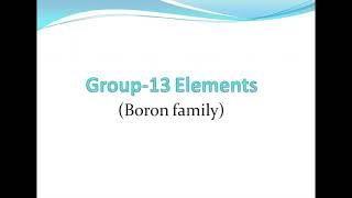 Group-13 Elements(part-1)