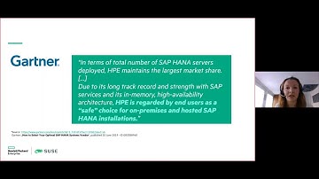 SPO-1469: HPE and SUSE for SAP HANA mission critical environments