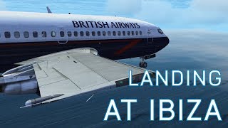 FSX Landing at Ibiza | BA 737-200 | Bad Weather