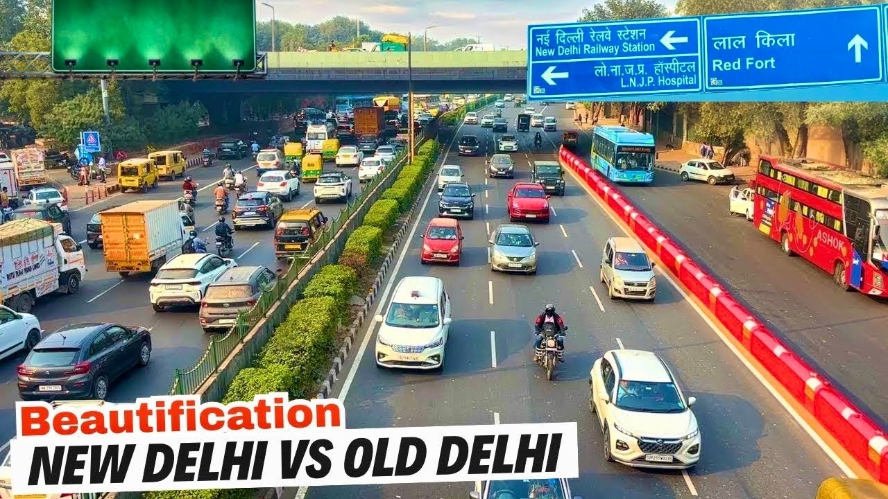 Mega Comparison 🇮🇳 | Stunning Beautification of New Delhi vs Old Delhi Roads