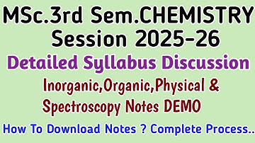 MSc.CHEMISTRY 3rd Sem.Handwritten Notes DEMO | Syllabus Discussion | Session 2025-26 #chemistrynotes