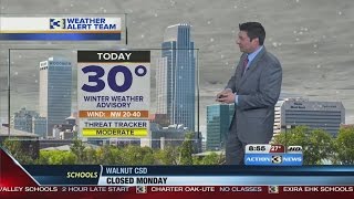 Wind gusts of 20 to 40 mph expected Monday