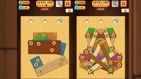 Screw Puzzle: Wood Nut & Bolt - Level 166