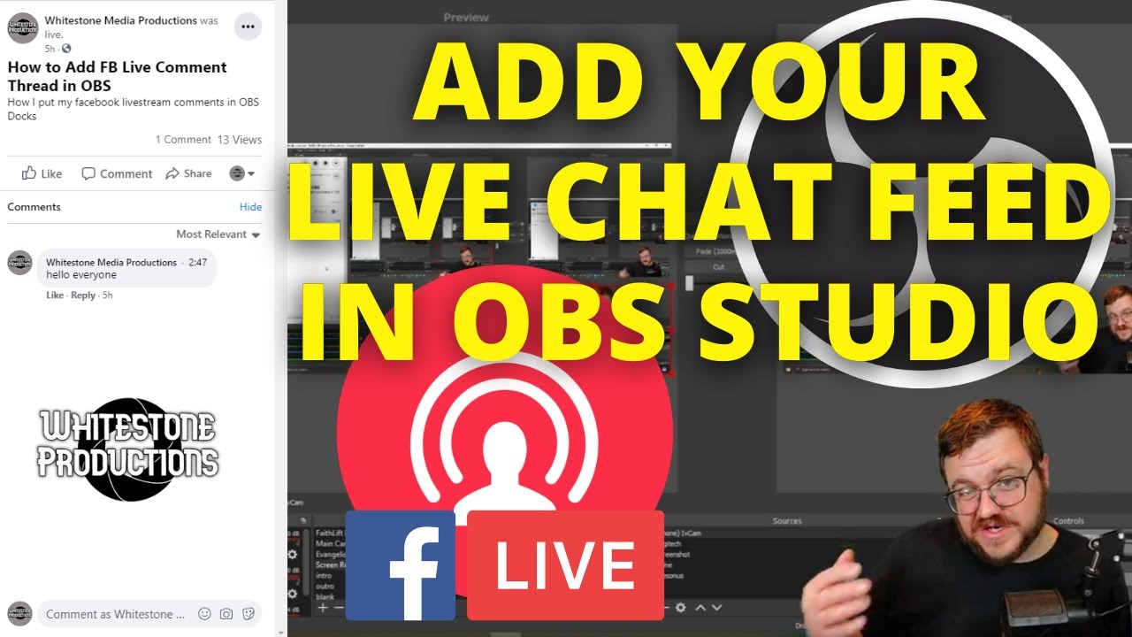 Add Facebook Live Comments in OBS Docks 2021