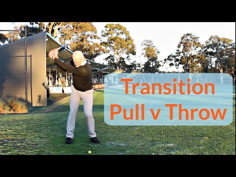 Golf swing transition: pull v throw