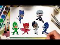 PJ MASKS Coloring Pages Catboy Owlette Gekko Romeo Luna Girl Night Ninja How To Draw Learn Colors