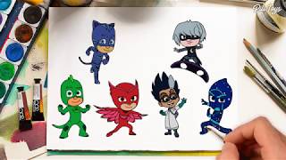 PJ MASKS Coloring Pages Catboy Owlette Gekko Romeo Luna Girl Night Ninja How To Draw Learn Colors