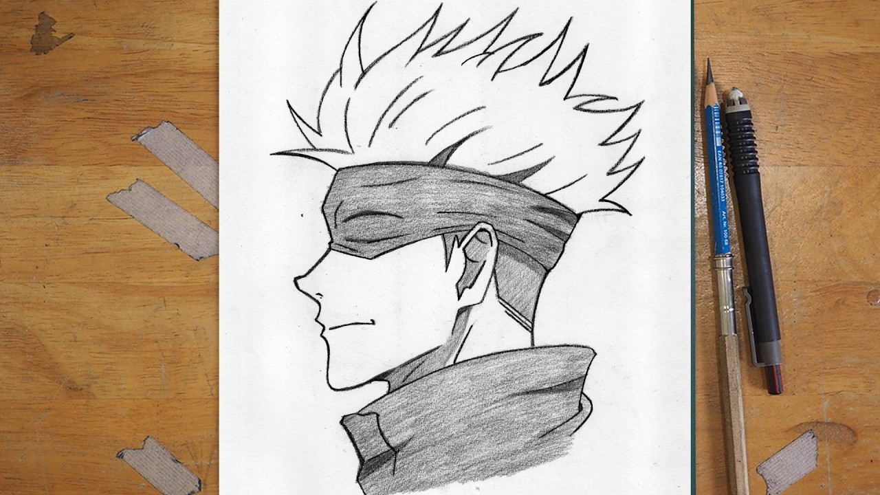 Gojo Satoru Drawing Easy | Step by Step Naruto Anime Art Guide | JJK