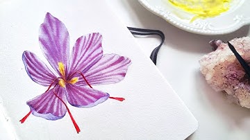 How to Paint Super Easy Crocus Flower in Watercolour: free watercolor tutorial