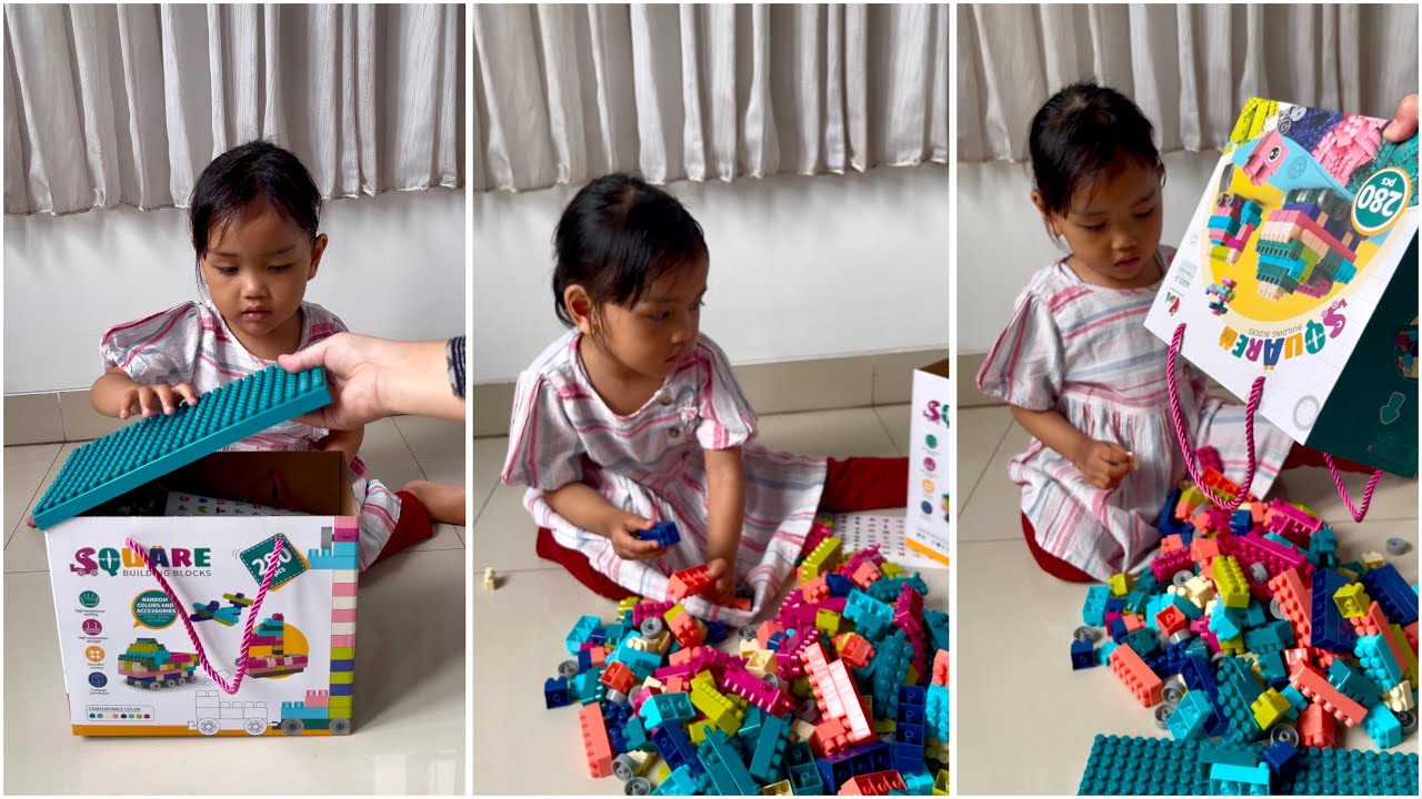 Unboxing mainan edukasi balok susun