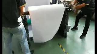 How to put the jumbo roll on CHM-A4-2 Compact A4 cut size sheeting and packaging production line
